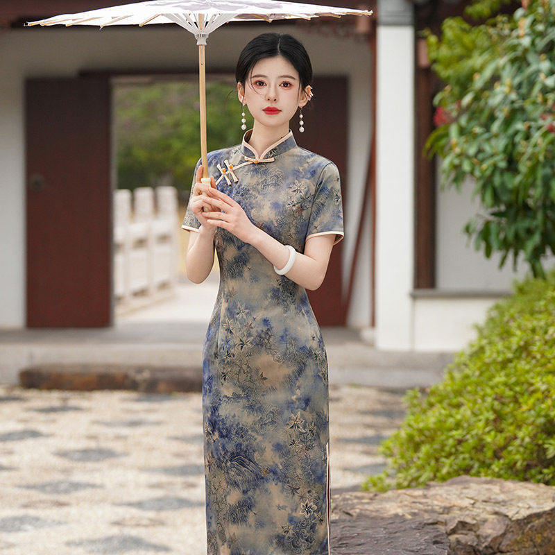 中长款妈妈装送考国风新中式改良旗袍2026新款女感小个子夏季