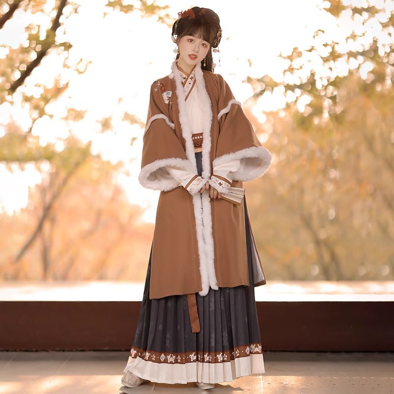 宋制成人汉服女【栗秋雪】宋制褙子齐腰刺绣中国风加厚日常秋冬款