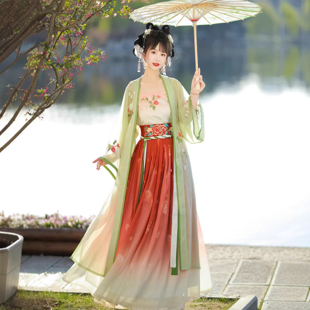 汉虞葵宋制汉服女新款赏春夏季中国风长褙子齐腰裙日常款古装全套