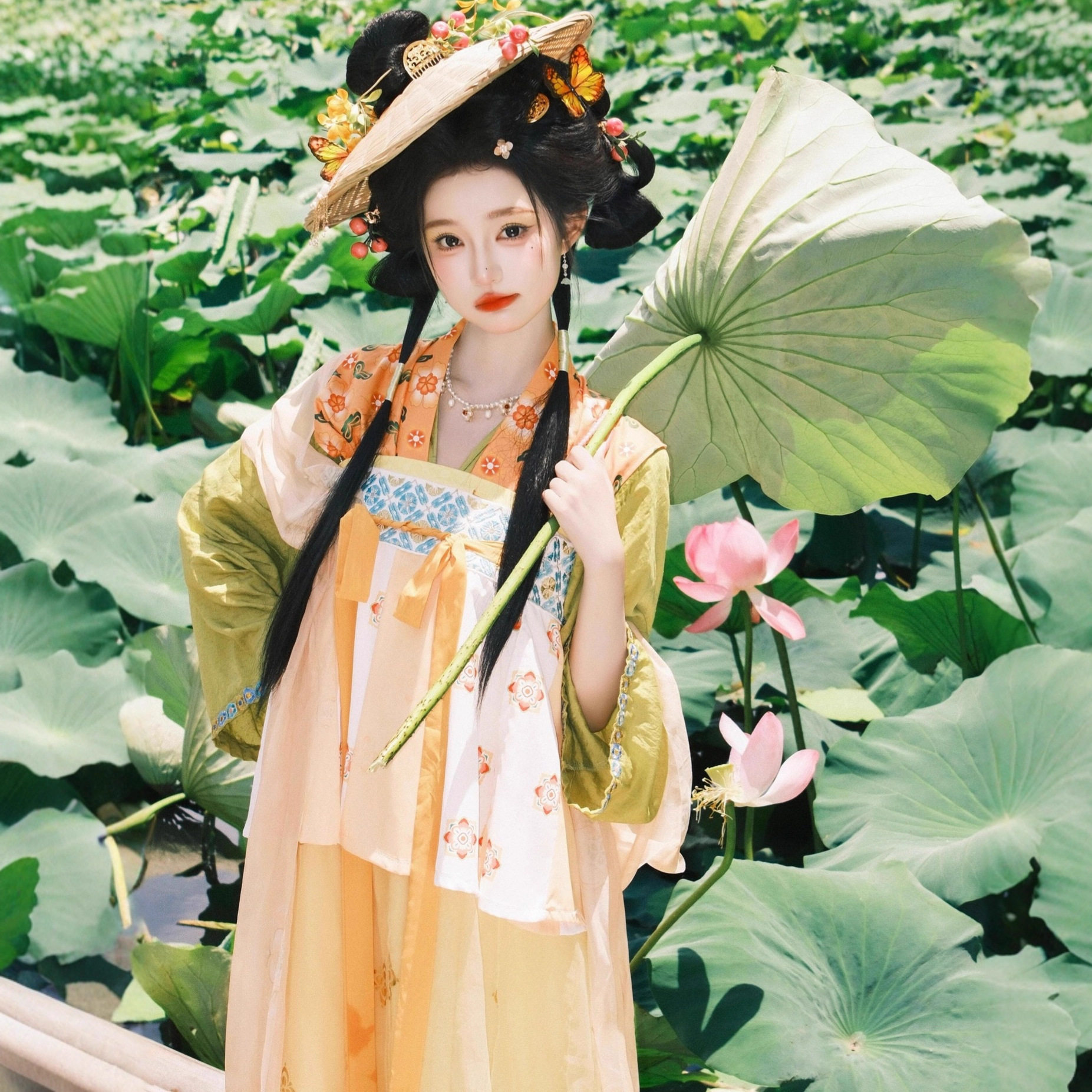 原创汉服女中国风唐褙子交领衫一片式齐胸襦裙唐制古风超仙连衣裙