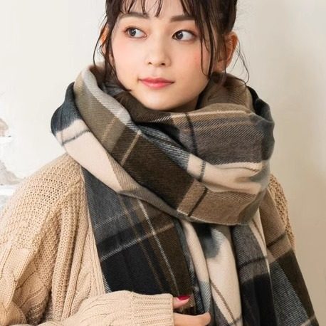 围巾日系格子春秋情侣防静电春秋