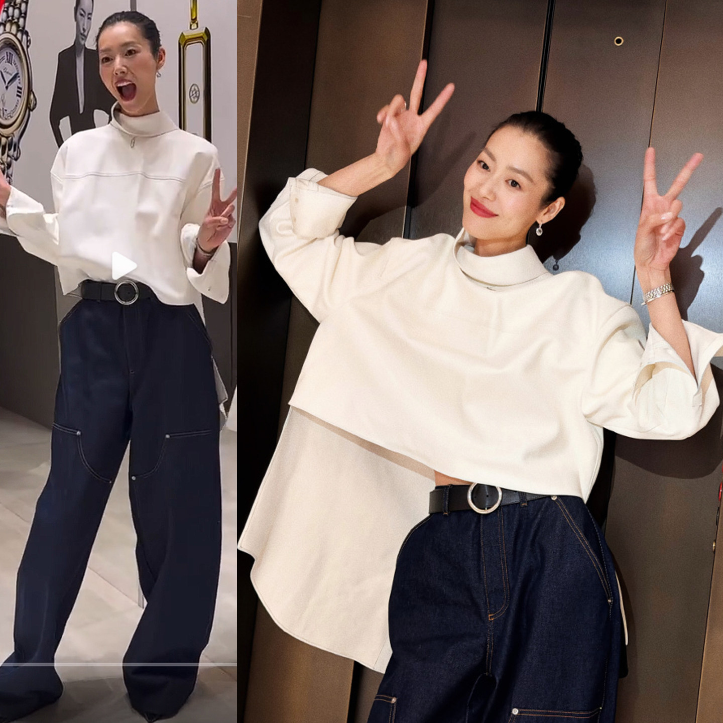 上衣牛仔裤两件套休闲秋装一整套