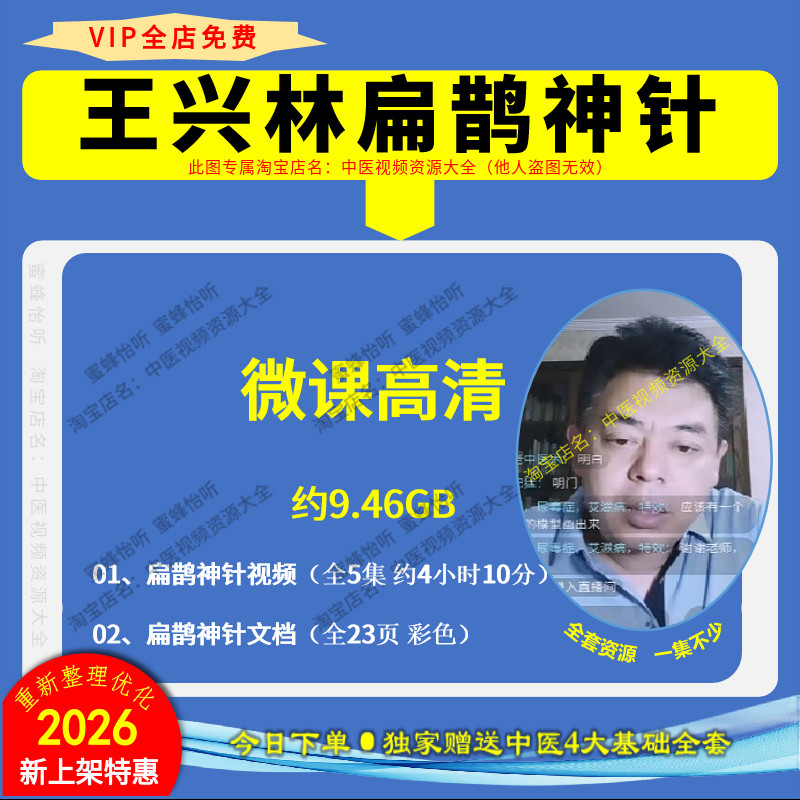 王兴林扁鹊神针高清视频含文档4小时10分大全零基础中医自学教程