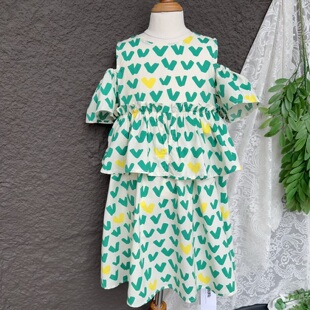 3322女童连衣裙夏季洋气时髦小童夏装公主裙纯棉儿童多巴胺小洋裙