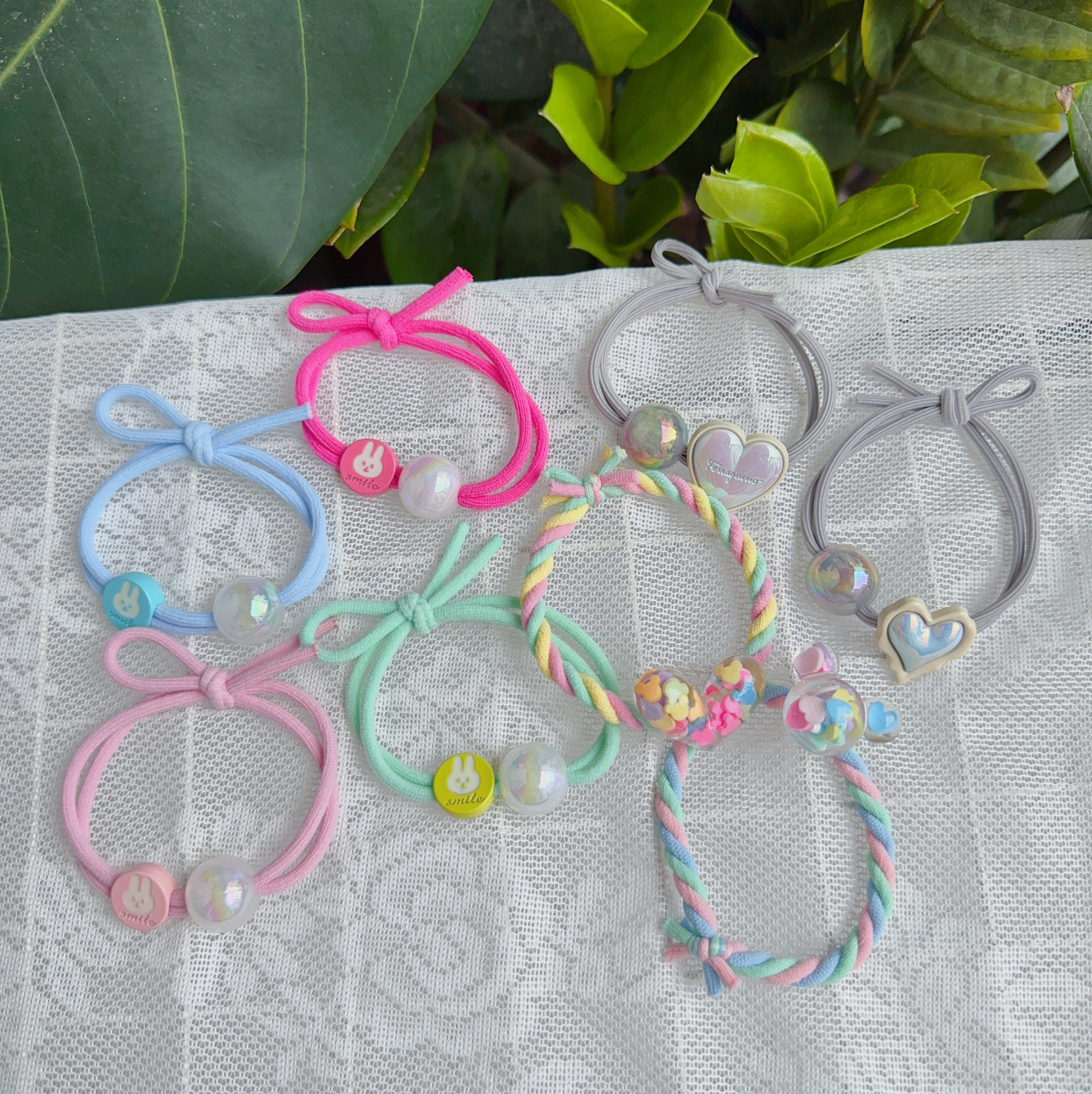 清新可爱少女糖果色发圈 弹性好 卡通女孩彩色发绳 扎丸子头 马尾