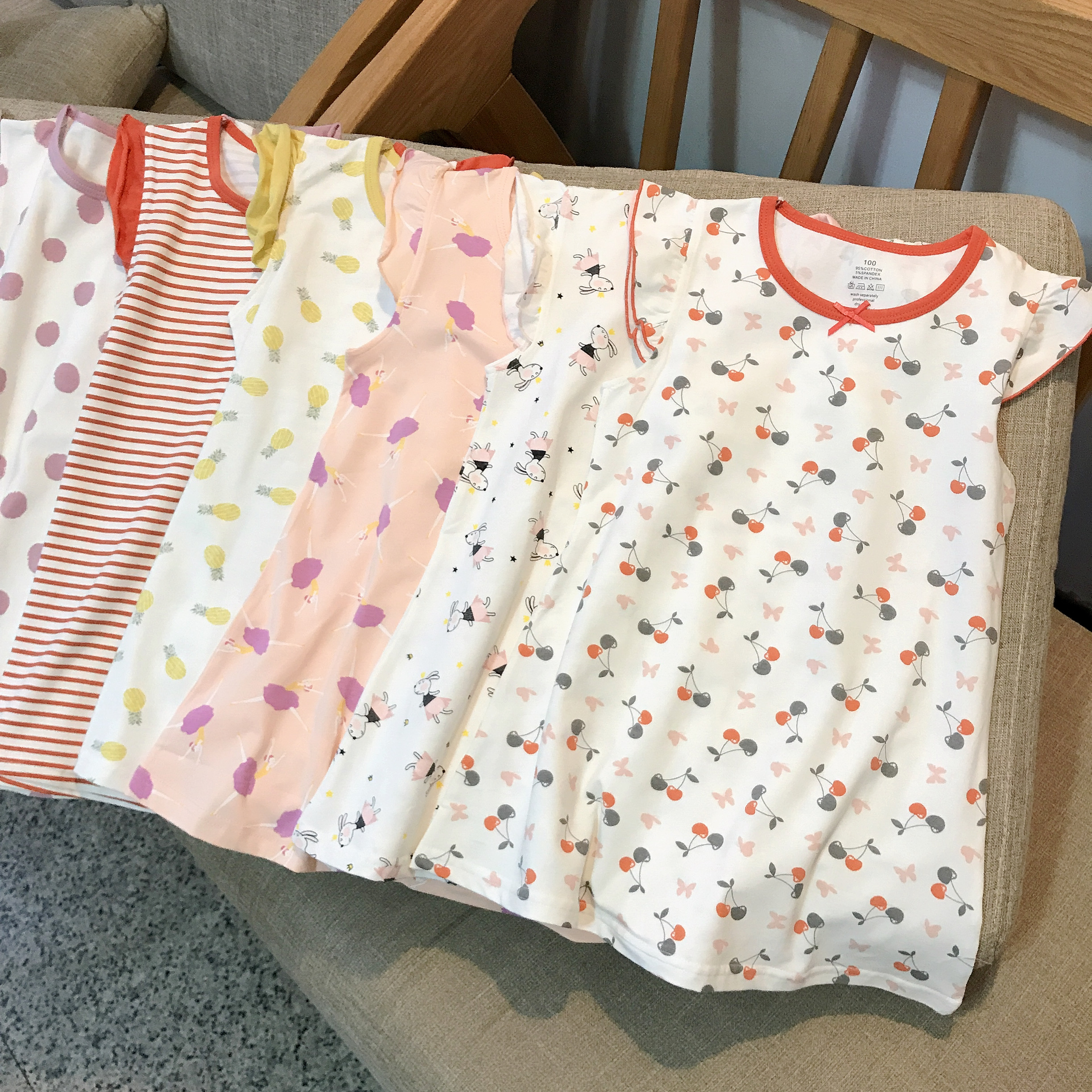 A类纯棉弹力柔软甜美睡裙莱卡