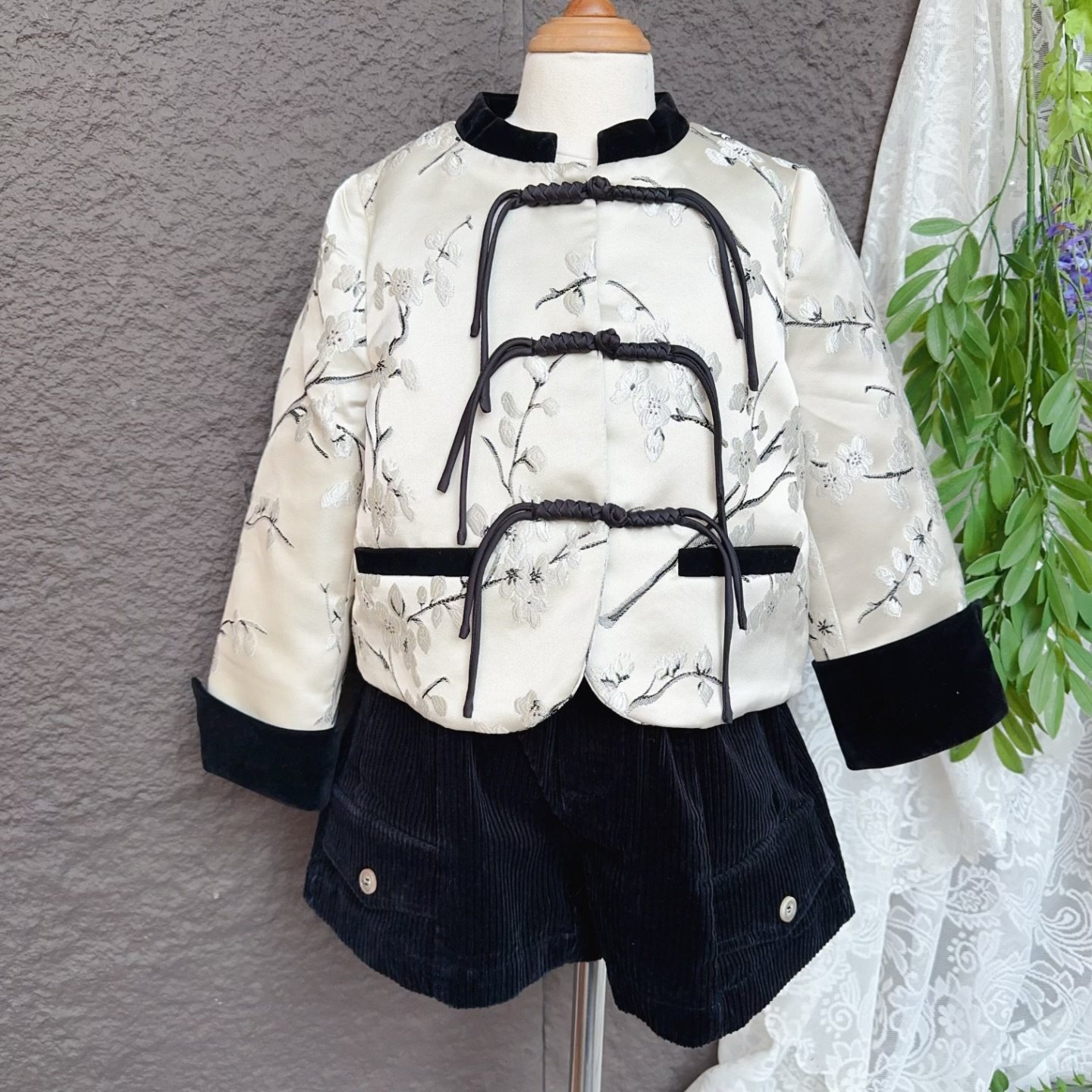 设计部落 羽绒服 女童秋冬季女孩新中式国风轻薄儿童洋气羽绒外套