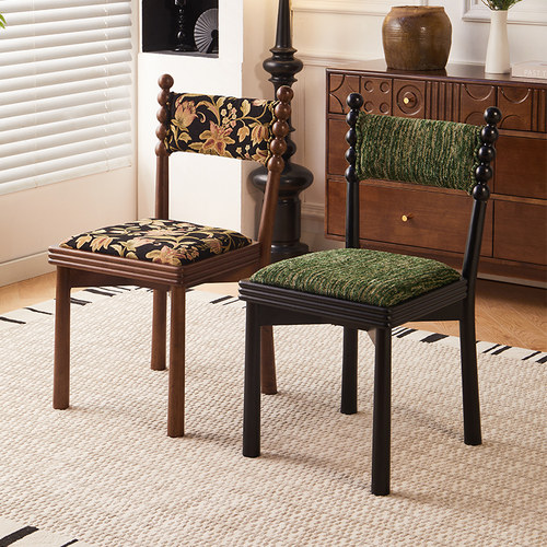 实木餐椅布艺软包靠背椅桌组合