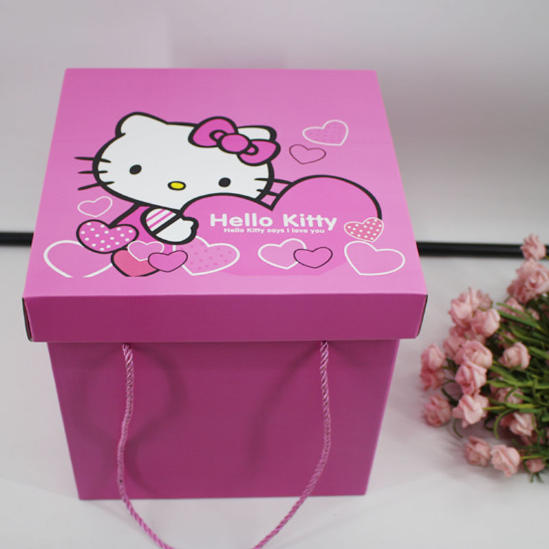 卡通超大号正方形凯蒂猫hello kitty猫覆膜礼品盒手提皮纸盒子,节庆用品/礼品,糖盒/糖盒配件,淘宝优惠券,粉丝福利购,淘宝优惠卷