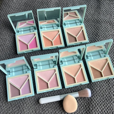 彩棠三色腮红盘小样胭脂盘