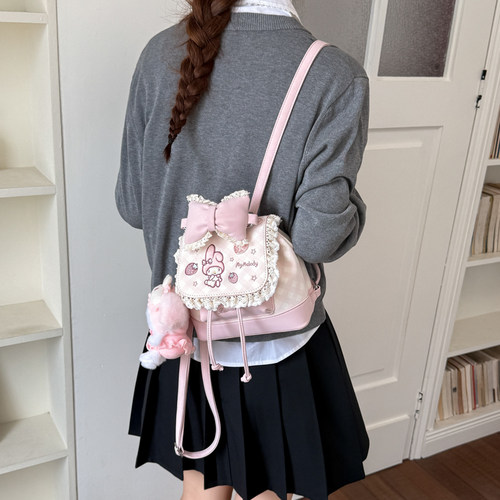 可爱ins卡通迷你双肩女学院风甜美蝴蝶结轻便背包百搭洋气小书包