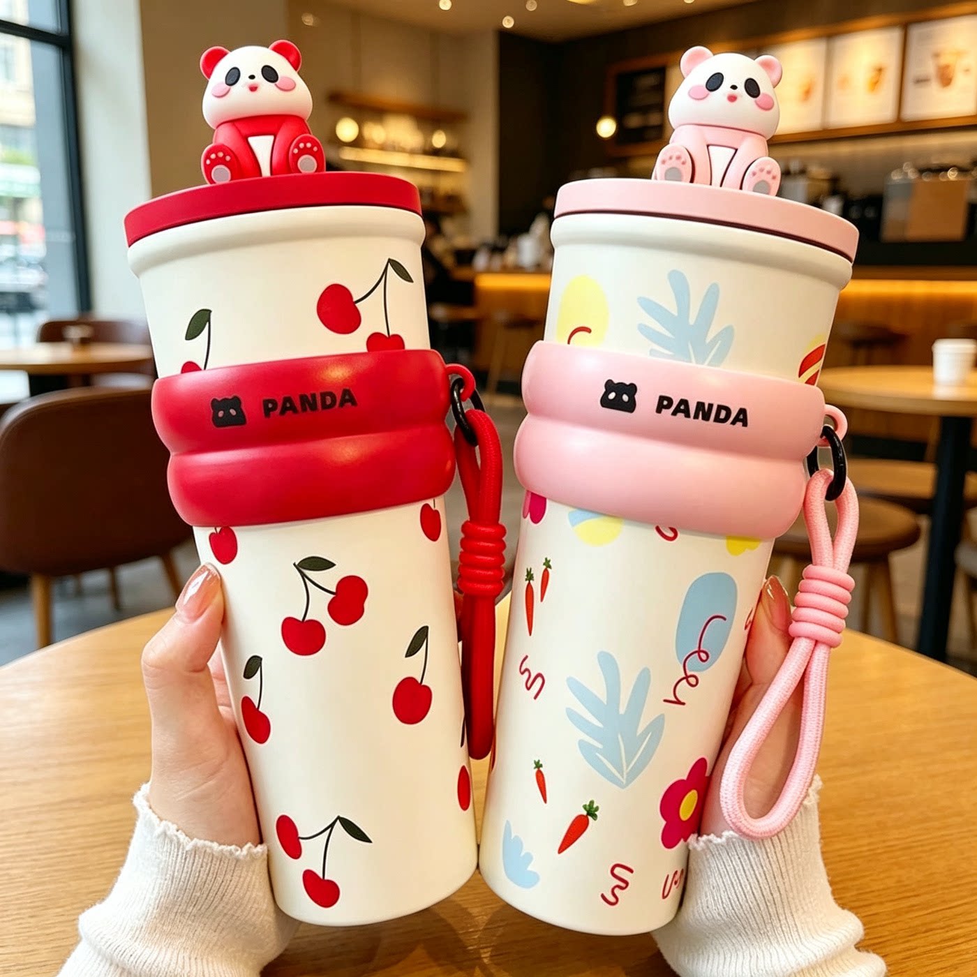 可爱公仔保温杯高颜值咖啡杯女生