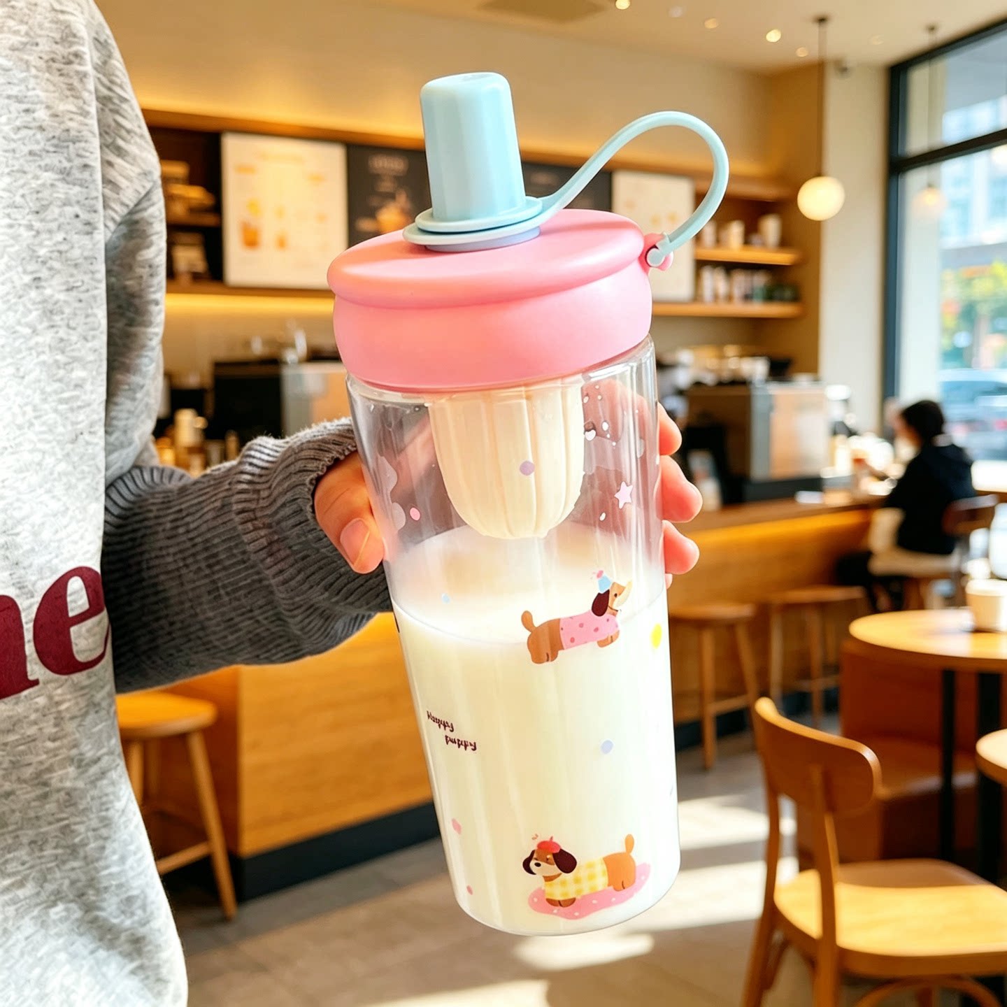2026新款吸管杯学生花茶杯