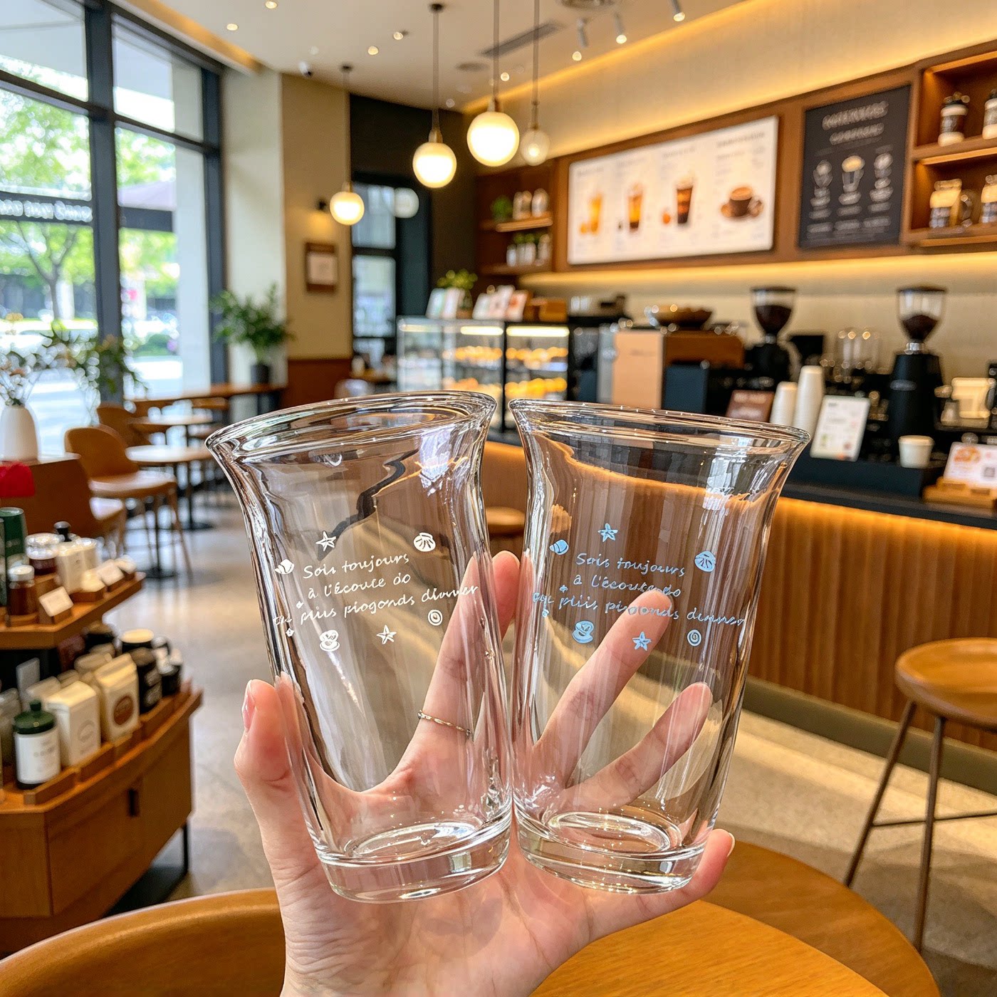 高颜值喝水玻璃杯家用