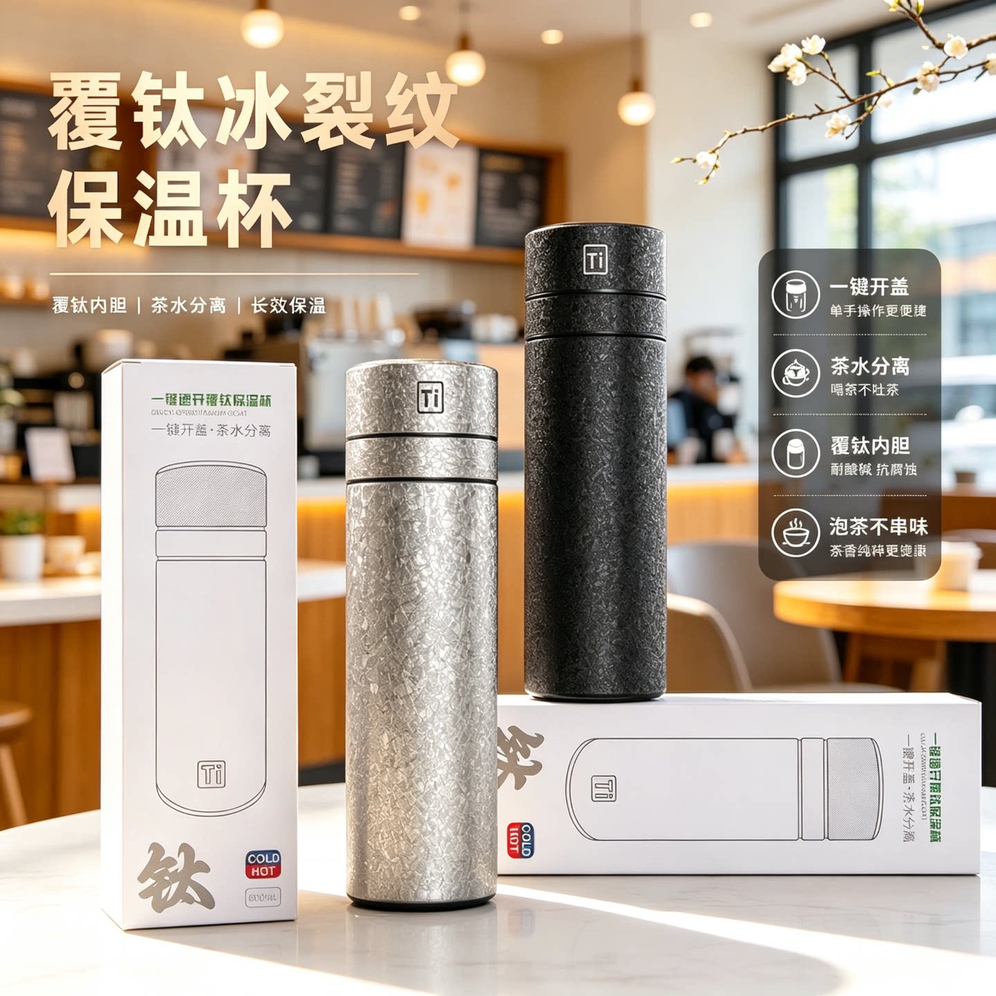 2026新款速开覆钛保温杯