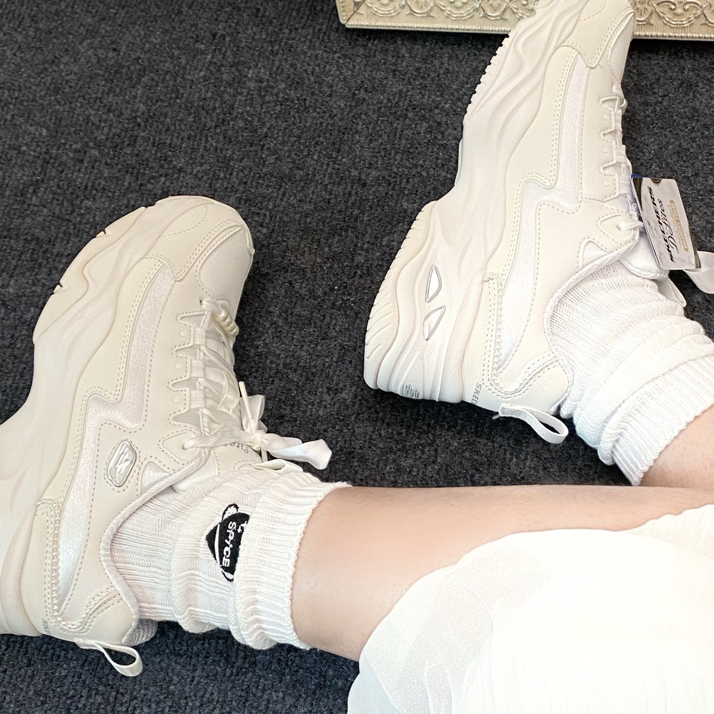 Skechers/斯凯奇 D'Lites 4.0 减震耐磨 网面透气 增高厚底老爹鞋