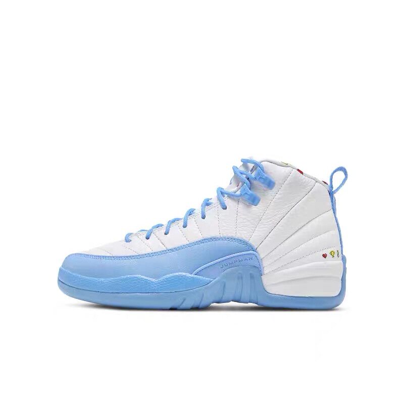 Nike/耐克女大童AirJordan 12 AJ12大学蓝北卡蓝篮球鞋DQ4365-114
