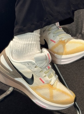 Nike Air Zoom Structure 25 减震防滑 舒适百搭 跑鞋 米色/蓝色/