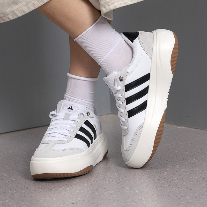 adidas FLARE PLATFORM 运动休闲鞋 防滑厚底橡胶圆头KH6913