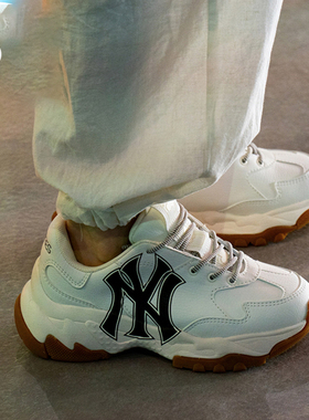 MLB国内现货新款男女鞋NY生胶复古厚底休闲鞋老爹鞋 3ASHC311N