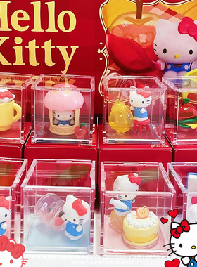 正版三丽鸥HelloKitty大苹guo工坊微盒凯蒂猫盲盒桌面小摆件礼物