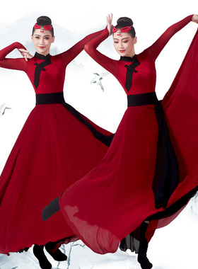 蒙古舞蹈演出服蒙族舞蹈服蒙古新款艺考蒙古舞少数民族分体练习裙