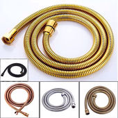 金色浴室热水器水管配件不锈钢防爆淋雨淋浴花洒黑色软管冷热水管