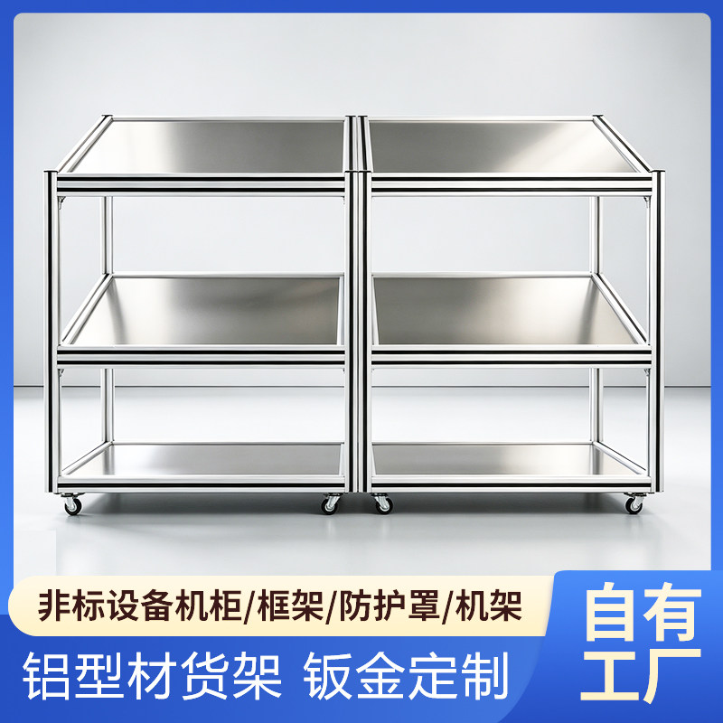 铝型材框架定制铝合金货架置物架机架机柜测试台架自动化设备架子图片