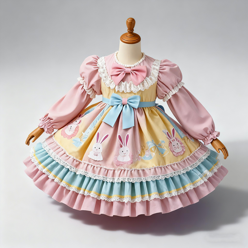 女童连衣裙2025秋冬新款洛丽塔生日洋气蓬蓬礼服可爱蓬蓬公主裙潮