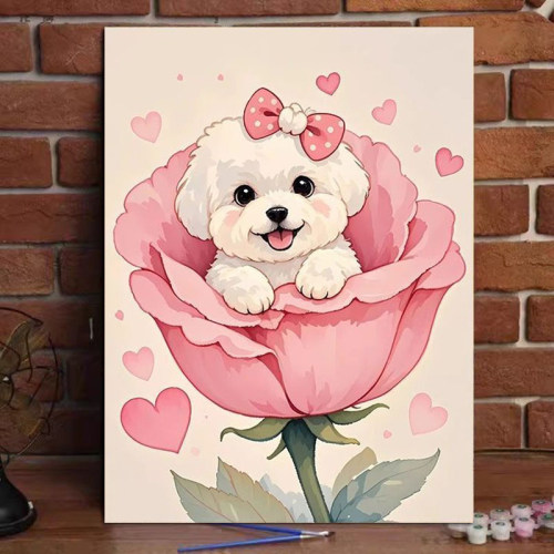 动物与花diy数字油画治愈系手工丙烯画0基础涂色画填色挂画
