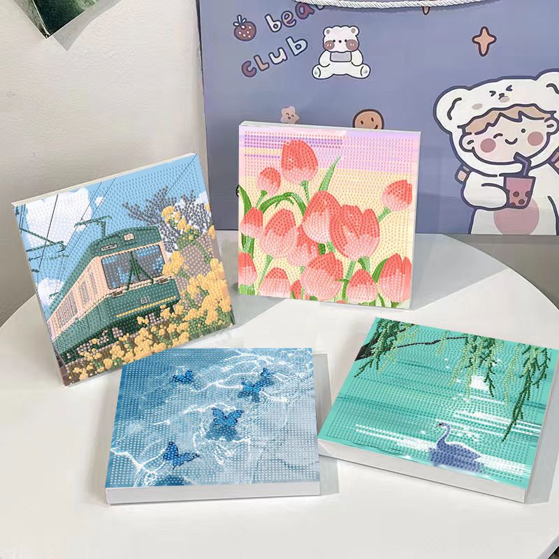 风景花卉系列钻石画diy手工粘贴装饰画儿童学生益智摆台海上生花