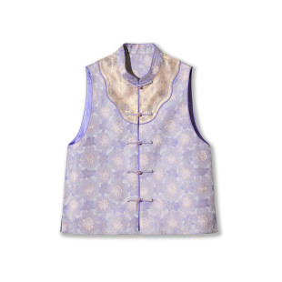 「曲水凌波」满分桑蚕丝新中式 宋锦马夹H25056