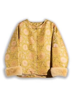 【李艺佳Joy】【玉琉璃】新中式国风复古桑蚕丝宋锦棉服H25473