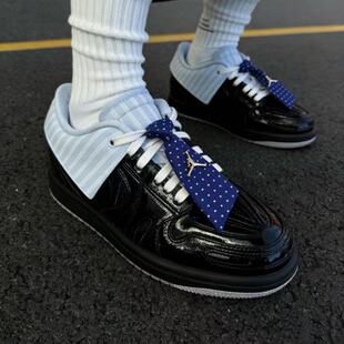 Nike/耐克AirJordan1可拆卸领带低帮篮球鞋女款黑色IR7554-001