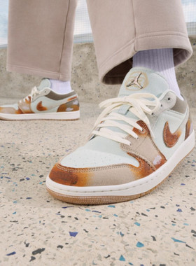 耐克AirJordan1LowSE蓝棕