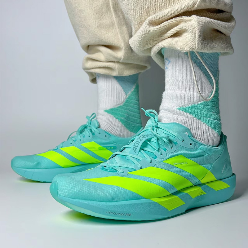 AdizeroAdios9跑步鞋水绿色