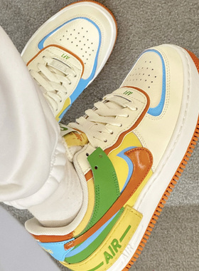 Nike/耐克 Air Force 1 Shadow女款低帮休闲板鞋米蓝色DZ1847-103