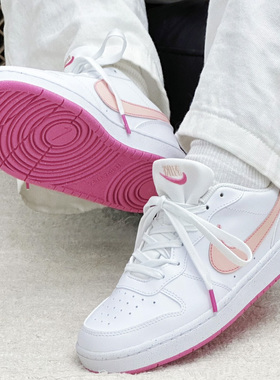 NIKE/耐克 COURT舒适百搭运动休闲GS板鞋女子粉白色DV5456-111
