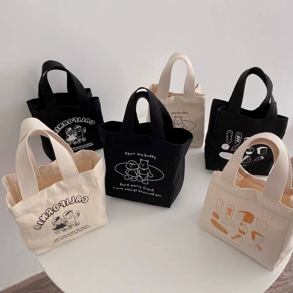 儿童节伴手礼袋饭盒袋帆布手提袋便携手拎包女包女上班族小拎包,收纳整理,饭盒袋,淘宝优惠券,粉丝福利购,淘宝优惠卷