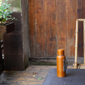 非遗工艺纯手工编织竹丝扣瓷焖茶壶保温壶瓷胎竹编机械温显保温壶