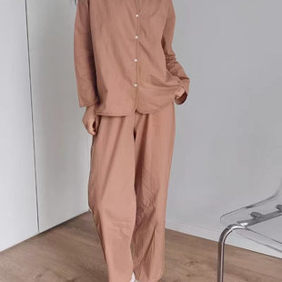潮流 丹麦小众有机家居服全棉府绸睡衣两件套柔软家居休闲舒适时尚
