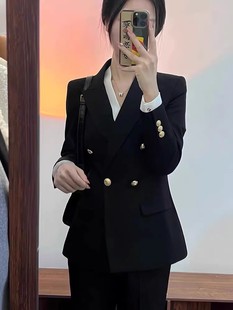 职业套装西装正装女大学生春秋新款黑色气质高端公务员面试工作服