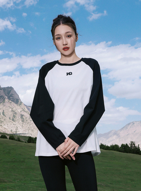 婉甸2025春季新品黑白拼色长袖T恤百搭风1241T03SX3