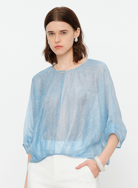 婉甸2026夏季新品天清蓝套头上衣1252H29HD5