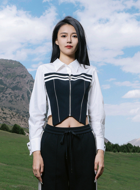 婉甸2025春季新品黑色拼接毛织开衫百搭风针织衫1241W21SX3