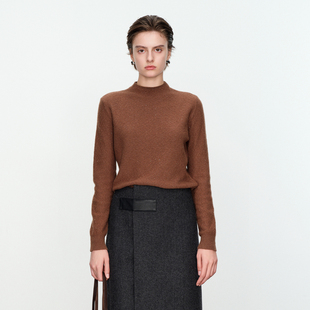 打底衫 婉甸棕色珠片纱毛织套头衫 亮片长袖 新品 1234W24JF2YX 冬季