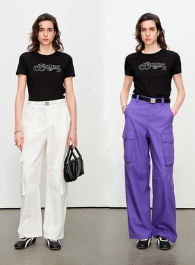 婉甸2025夏季新品黑色针织坑条短袖T恤圆领绣花短袖1242T09SX2