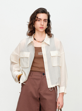 婉甸2025夏季新品椰子奶白轻薄外套1242O08YT3