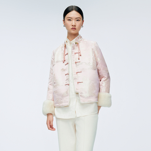 外套1244O09DM5 冰粉提花中式 婉甸2025年冬季 新品