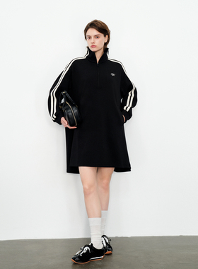 婉甸2025春季新品黑色长袖连衣裙百搭风1241N10SX3